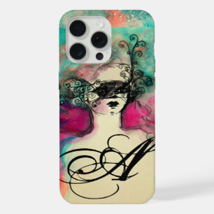 CHARM /Dame au Masque Monogramme Rose Sarcelle Ver