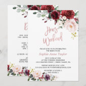 Charm Floral Roos Gold Bachelorette Weekend Party Kaart (Voorkant / Achterkant)