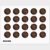 Charm Geef Dank Hout Thanksgiving Monogram Ronde Sticker (Vel)