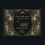 Charm Gold Art Déco Peacocks Mariage RSVP<br><div class="desc">Design unique avec un mélange de paons de style ancien et d'architecture moderne et audacieuse. Utilisez l'outil Personnaliser pour ajouter vos informations. Vous pouvez choisir la couleur arrière - plan. Pour les articles correspondants,  visitez,  s'il vous plaît,  ma collection Glam Gold Art Déco Peacocks.</div>