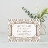 Charm Gold Black Great Gatsby 1920s sparen de datu Save The Date (Staand voorkant)