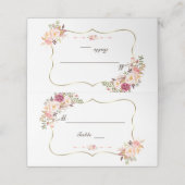 Charm Gold Blush Roze Bloemige Trouwtafel Nummer (Buitenkant ongevouwen)