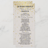 Charm Gold Confetti Programme de mariage en cuir b (Devant / Derrière)