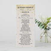 Charm Gold Confetti wit lederen bruiloft programma (Staand voorkant)