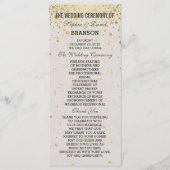Charm Gold Confetti wit lederen bruiloft programma (Voorkant)