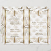 Charm Gold Great Gatsby Art Déco Programme de mari (Devant / Derrière)