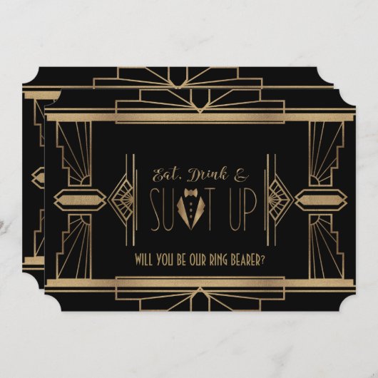 Charm Great Gatsby WILT JE MIJN RINGDRAGER ZIJN Kaart (Voorkant / Achterkant)