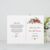 Charm Holiday Red Poinsettia Programme de mariage (Debout devant)