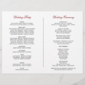 Charm Holiday Red Poinsettia Programme de mariage (Dos)