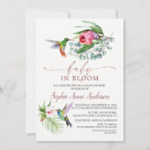 Charm Hummingbird Tropical Flowers Baby in Bloom Kaart (Voorkant)