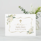 Charm Invitation De Bautizo Con Flores Baptême (Debout devant)