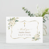 Charm Invitation De Bautizo Con Flores Baptême (Debout devant)