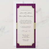Charm Ivory & Eggplant Monogram Weddenschap Kaart (Voorkant)