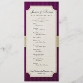  charm Ivory & Eggplant Wedding Programme Programma (Voorkant)