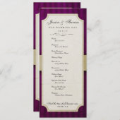  charm Ivory & Eggplant Wedding Programme Programma (Voorkant / Achterkant)