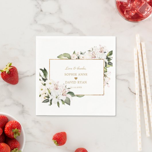 Charm Keizerlelies Goud 1e Verjaardag Doop Servet (Insitu)