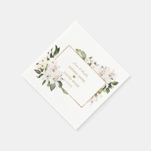 Charm Keizerlelies Goud 1e Verjaardag Doop   Servet (Hoek)