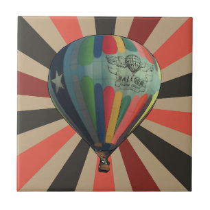 Charm - Kleurrijke Hete Luchtballon Retro Tegeltje