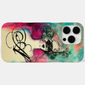 CHARM/Lady met Mask Monogram roze Blauwgroen Groen Case-Mate iPhone Case (Achterkant (horizontaal))