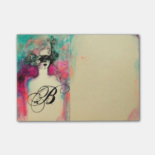 CHARM/Lady met Mask Monogram roze Blauwgroen Groen Post-it® Notes