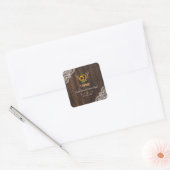 Charm Landelijke Zonnebloemen Geweien Hout Kant I  Vierkante Sticker (Envelop)
