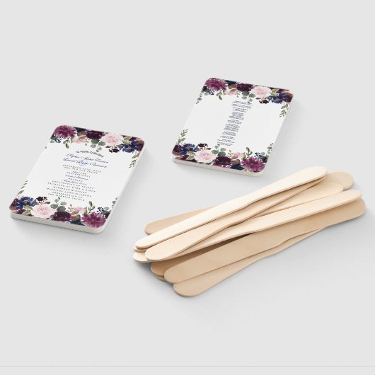 Charm Lavendel Navyblauw Bloem Bloei Programma Handwaaier (Niet-gemonteerd)