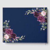 Charm Lavender Navy Blue Floral Bloom Wedding Gastenboek (Achterkant)