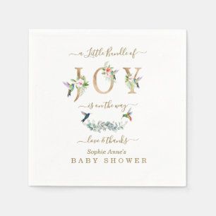 Charm Little Bundle of Joy Hummingbird Baby shower Servet