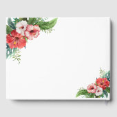 Charm Luau Flamingo Tropisch Bloem Bruiloft Gastenboek (Achterkant)