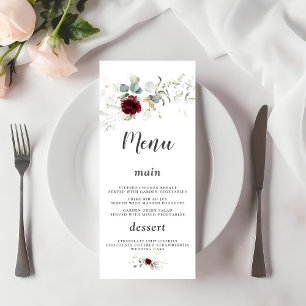 Charm Luchtig Groen Bourgondië Bloemen Gouden Huwe Menu