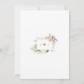 Charm Luxe Roze Blosems Bloemen Gouden Trouw Kaart (Achterkant)