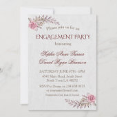 Charm Marsala Maroon Bloemige Verlovingsfeest Kaart (Voorkant)