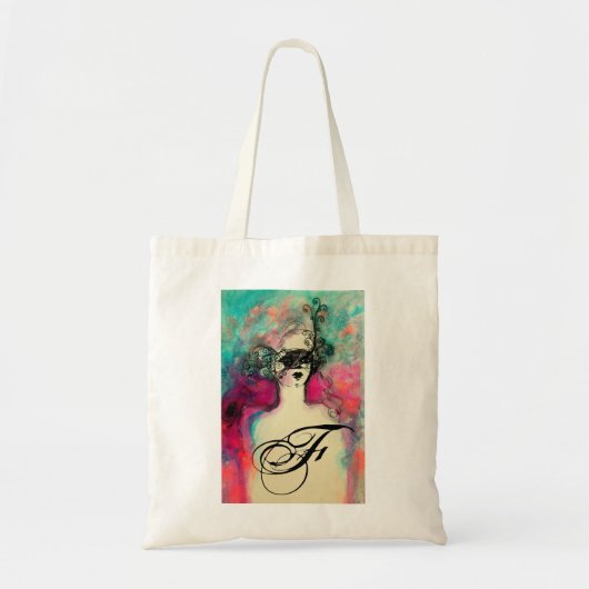 CHARM MONOGRAM / mysterieuze schoonheid met masker Tote Bag (Voorkant)