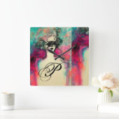 CHARM MONOGRAM VIERKANTE KLOK (Huis)