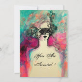 CHARM MONOGRAM , Zoete 16 Maskerade Feestje Kaart (Achterkant)