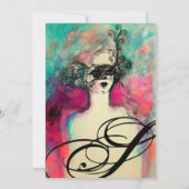 CHARM MONOGRAM , Zoete 16 Maskerade Feestje Kaart (Achterkant)