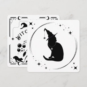 Charm n 'Heks Kat Halloween Feestuitnodiging
