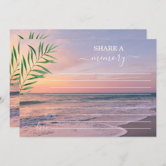 Charm Ocean Beach Uitzicht Deel een Geheugenaanwez Aankondiging (Voorkant / Achterkant)