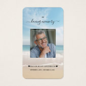 Charm Ocean Beach Uitzicht Foto Begrafenisgebed Visitekaartje (Voorkant)