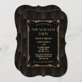 Charm Old Hollywood Great Gatsby New Year Party Kaart (Voorkant / Achterkant)