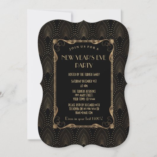 Charm Old Hollywood Great Gatsby New Year Party Kaart (Voorkant)
