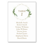 Charm Olive Feuille Gold Baptême Carte de siège (Dos)