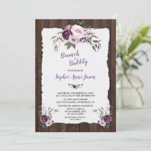 Charm Paars Pink Floral Wood Barn Vrijgezellenfees Kaart