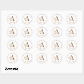 Charm Pampas Grass Monogramme Circulaire Étiquette (Feuille)