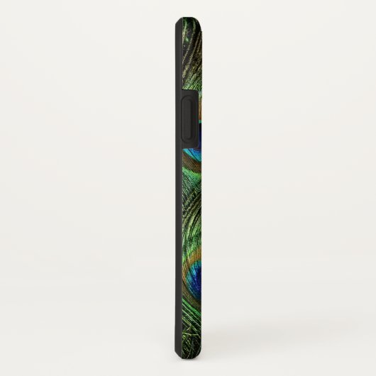 Charm Peacock Feathers Golden Custom Monogram Case-Mate iPhone Case (Achterkant / rechts)