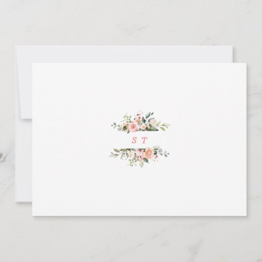 Charm Pink Blush Bloemachtige Bruiloftsshower Driv Kaart (Achterkant)