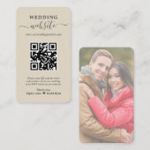 Charm QR Code Photo Mariage Site Internet Carte de (Devant / Derrière)