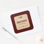 Charm Red Buffalo Pond elke dag Vierkante Sticker (Envelop)