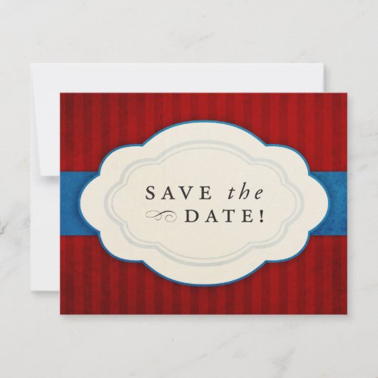 Charm Red, White en Blue Save the Dates Date (Voorkant)