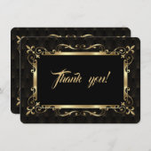 Charm Roaring 20s Gold Art Déco Mariage Merci (Devant / Derrière)